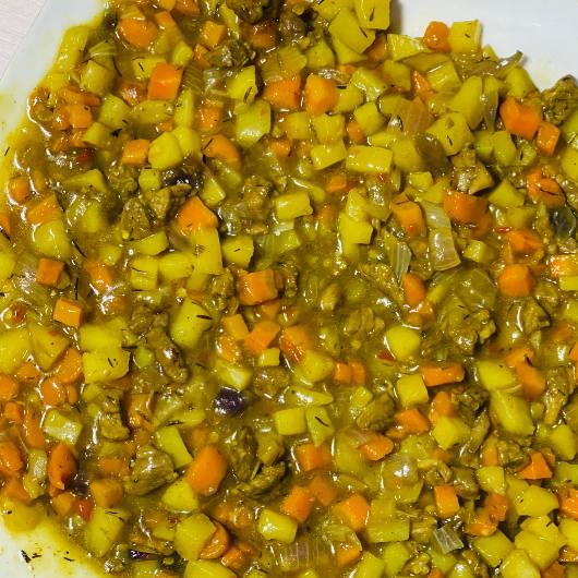 Cooking-the-meat-pie-filler-as-an-easy-homemade-meat-pie-recipe