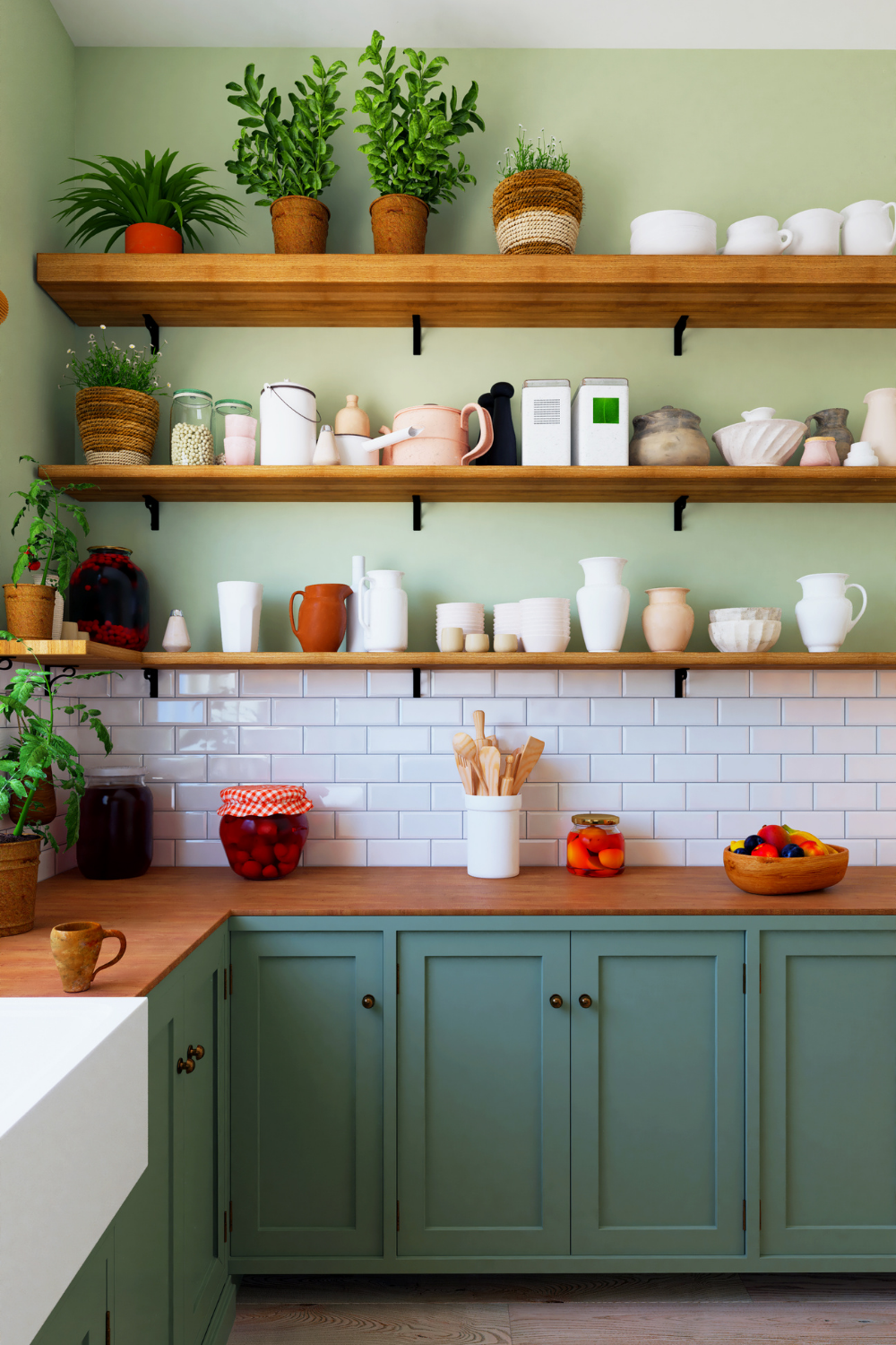 A-green-colored-kitchen-color