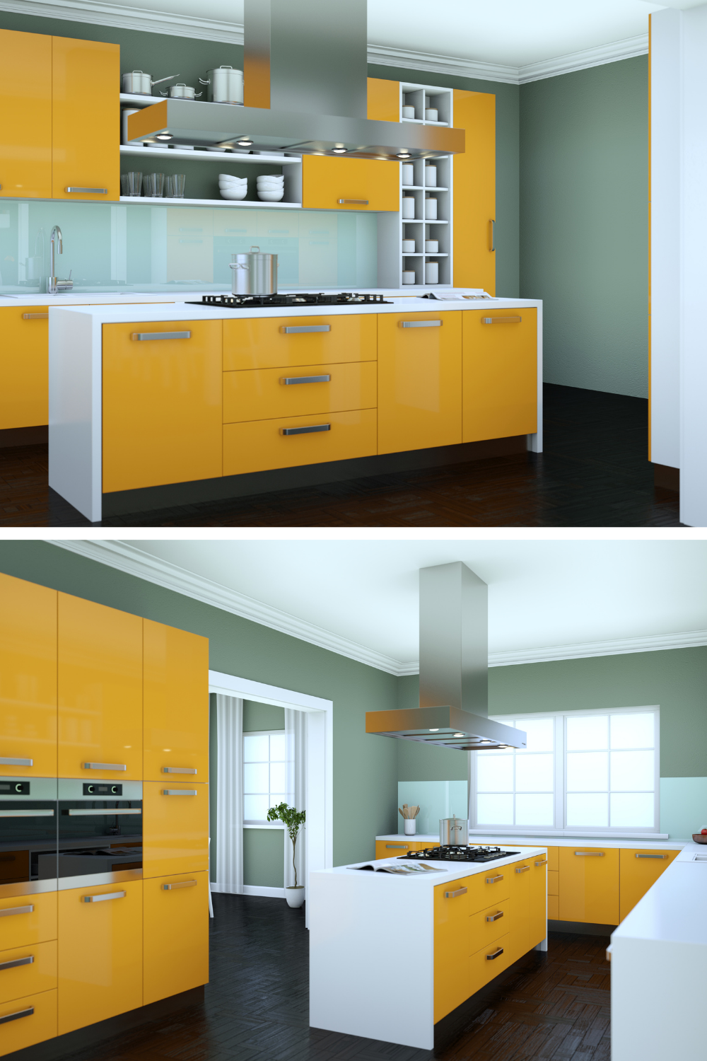 A-yellow-colored-kitchen