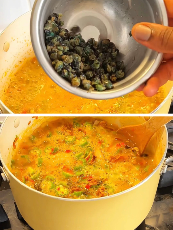 Adding crayfish, locust beans, and periwinkles 