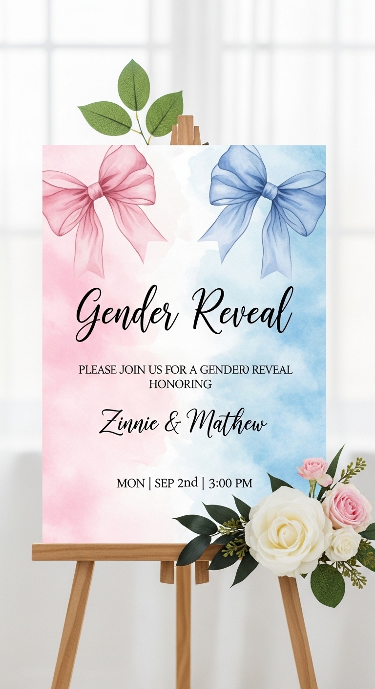 Pink vs Blue Gender Reveal Sign