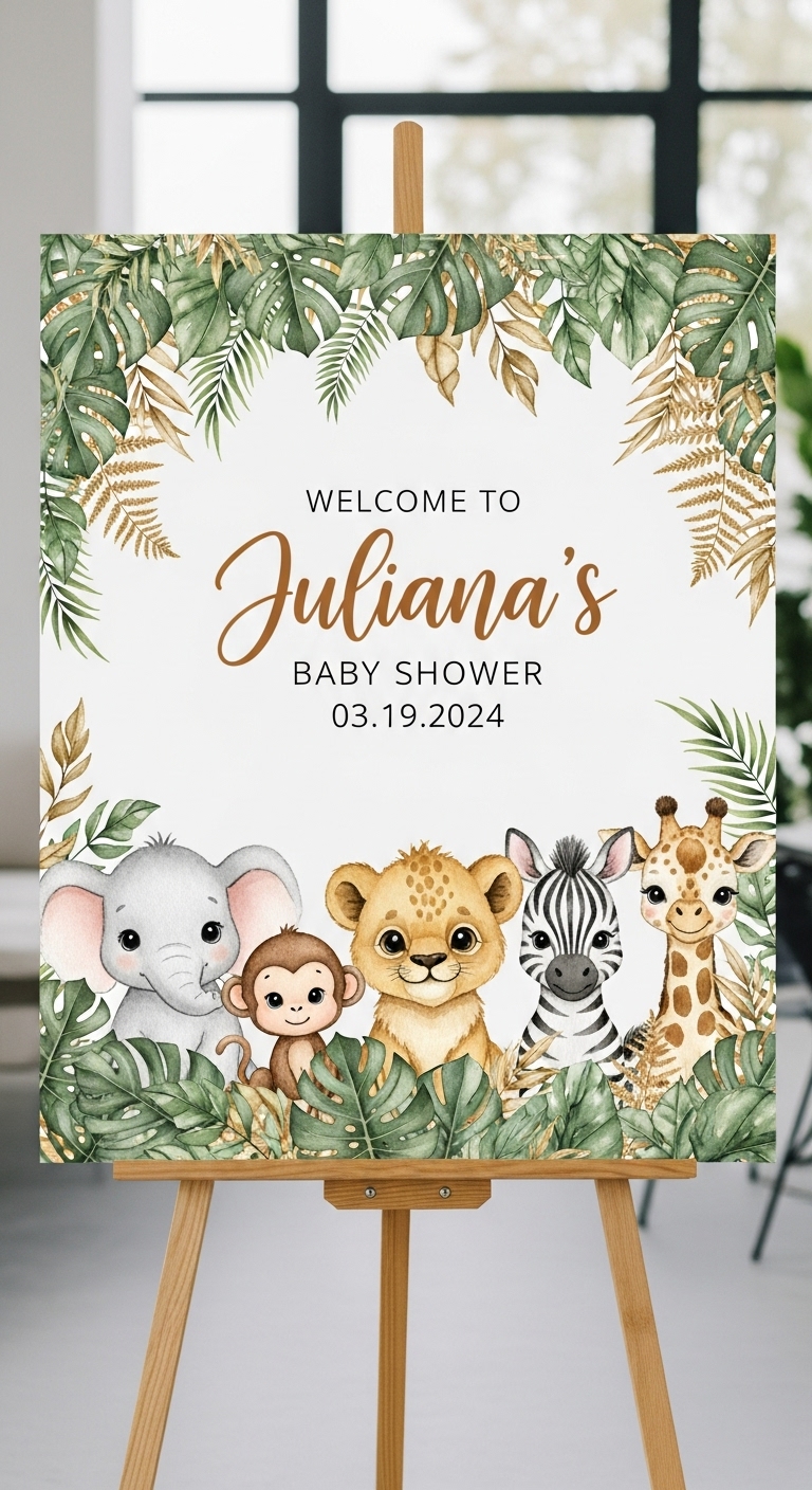 Safari Theme Welcome Sign