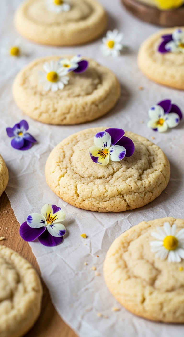 Soft-Cookies-with-Edible-Flower-Accents