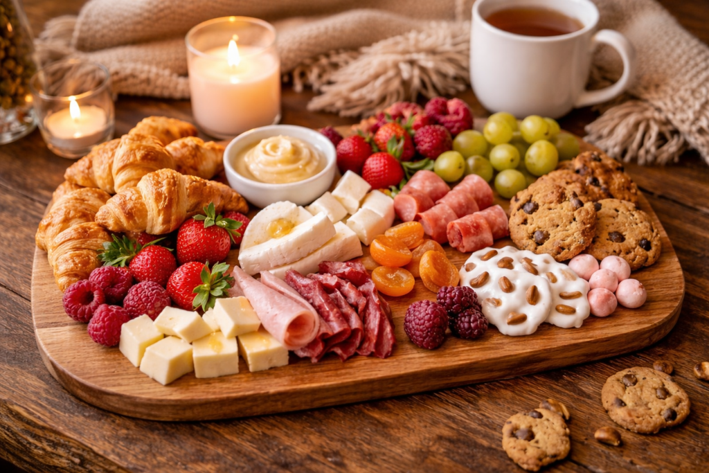 The-Soft-Snackable-Comfort-Board- Galentines-Charcuterie-Board-Ideas-for-Sharing-Snacking-and-Connection.