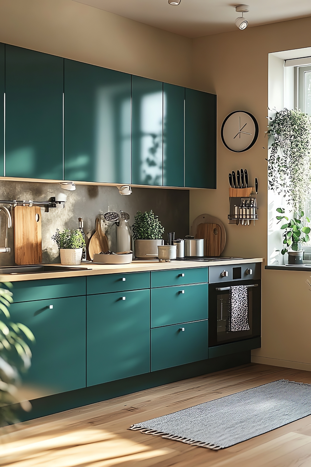 a-green-cabinet-with-cooking-utensils