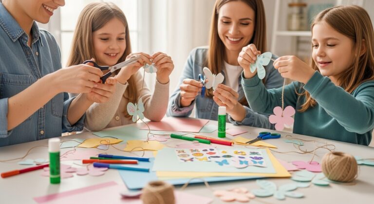 Simple DIY Paper Spring Garlands That Adds Soft Seasonal Charm