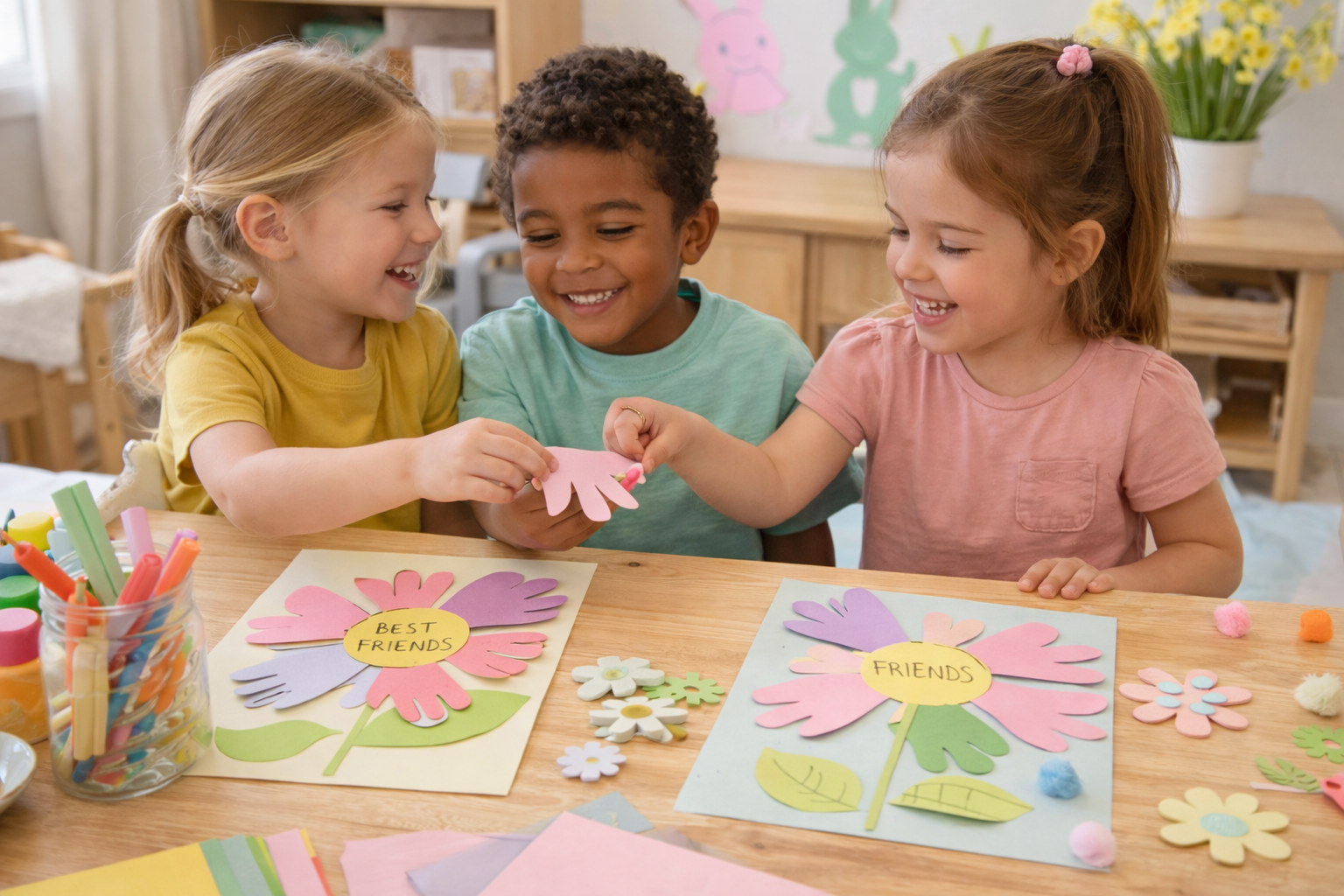 Friendship-Themed-Spring-Preschool-Crafts-For-Kids