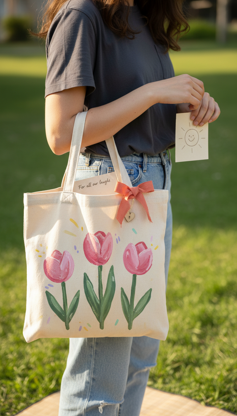 Hand painted tote bag