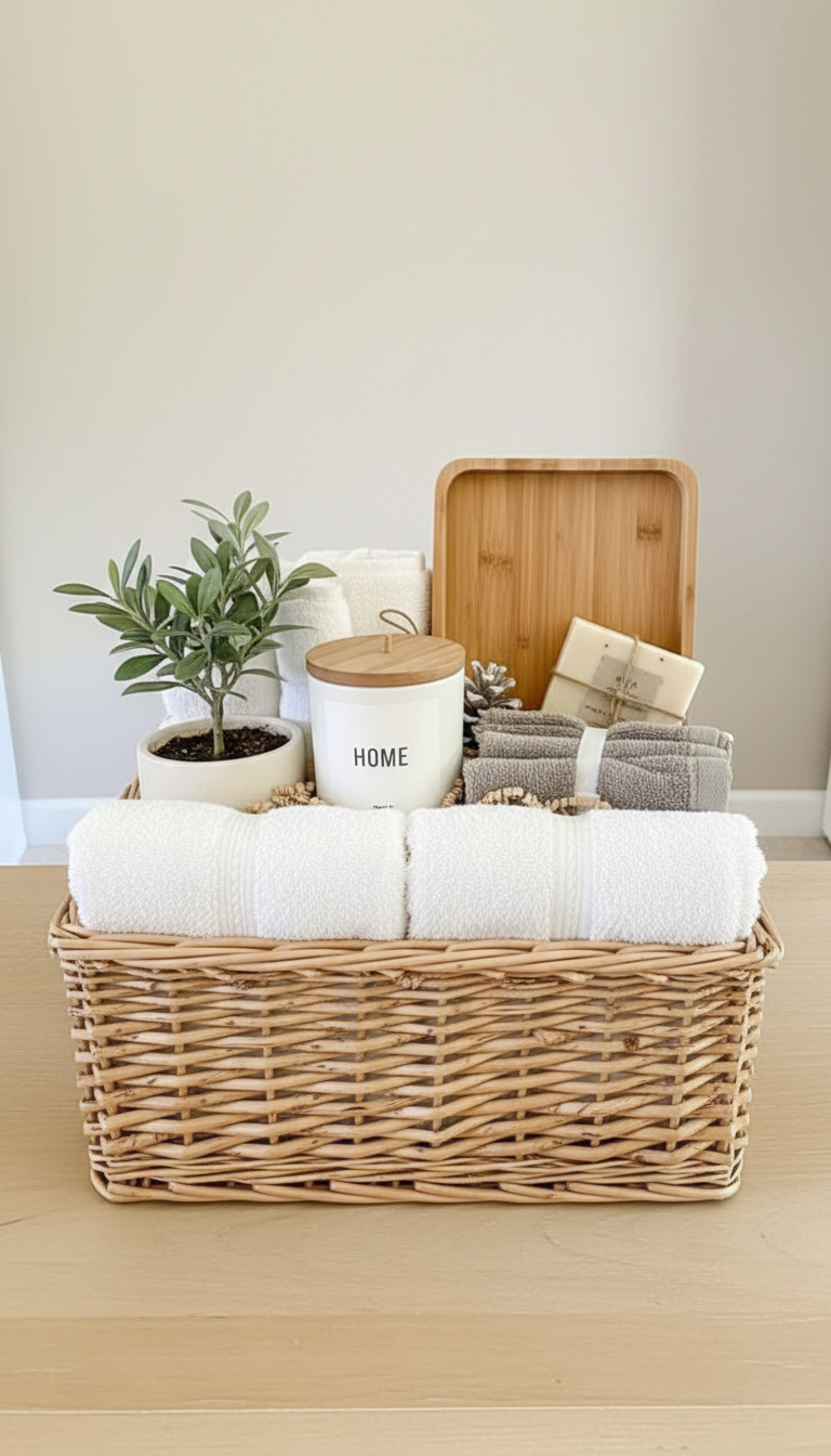 Minimalist Neutral Gift Basket