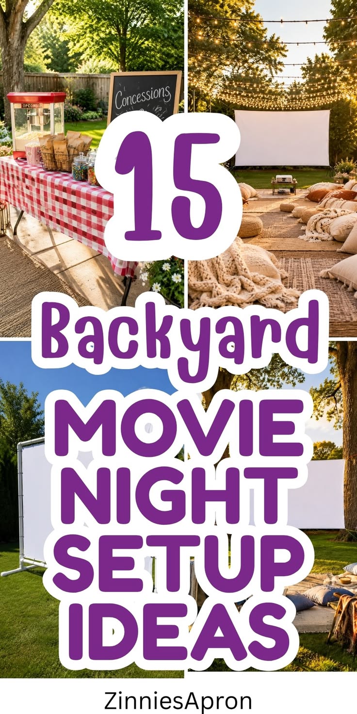 15 Backyards Movie Night Setup Ideas