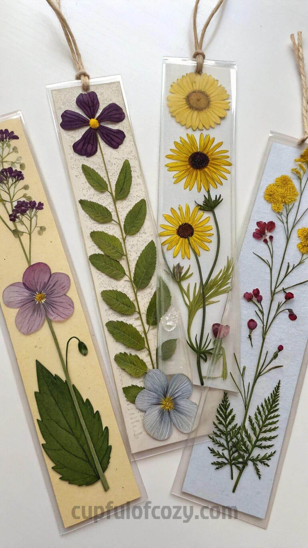DIY-Pressed-Flower-Bookmarks-Mother-Daughter-Crafts-for-Mothers-Day.