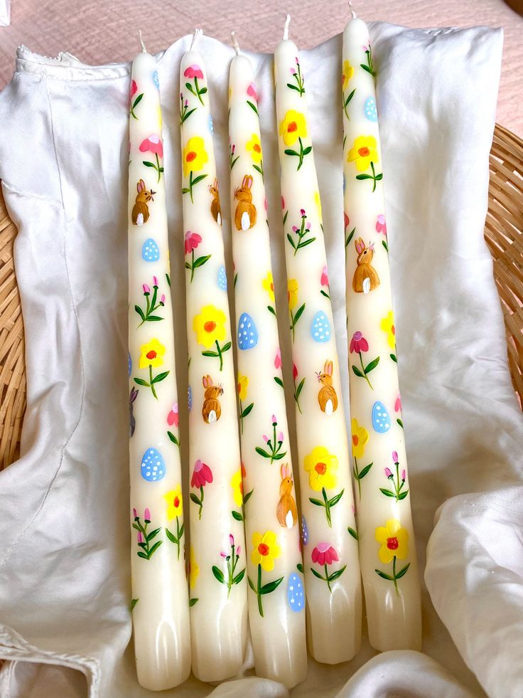 Flower-Painted-Easter-Candles.