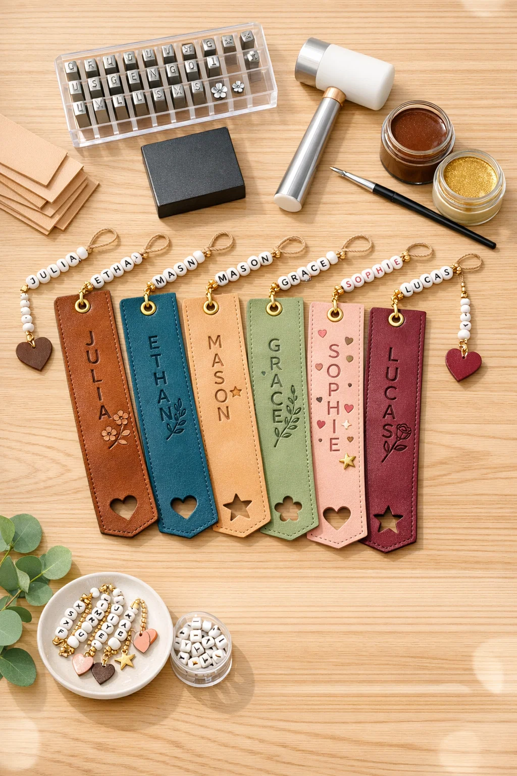Leather Stamp Bookmark Making
