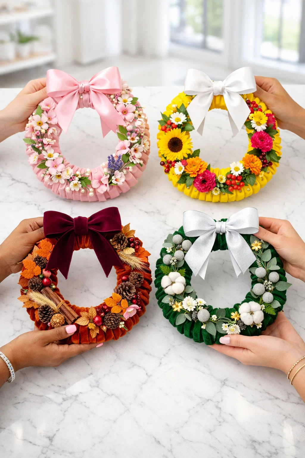 Ribbon & Wire Wreath Sculpting