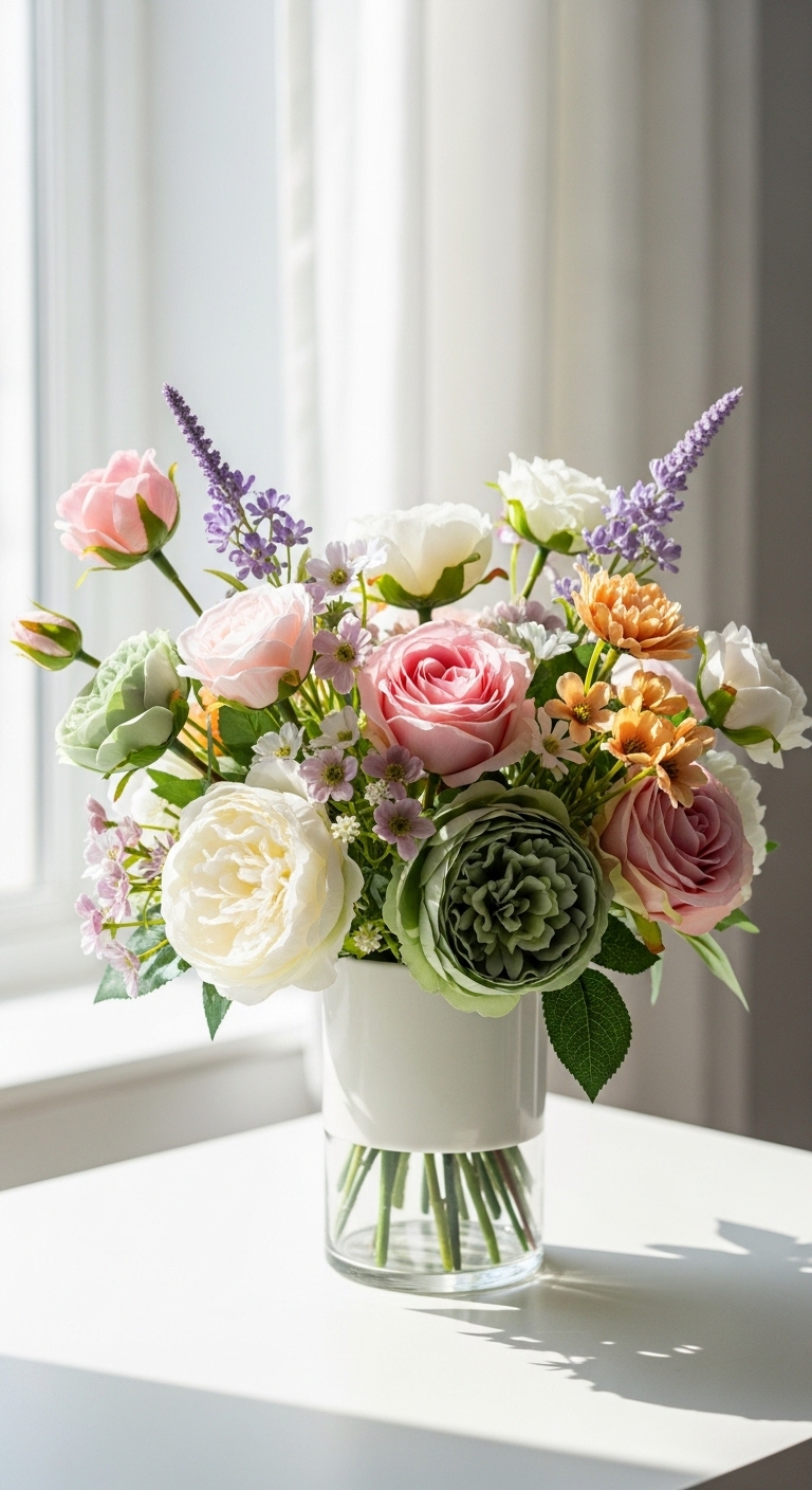 Flower-Arrangement-with-Artificial-Flowers