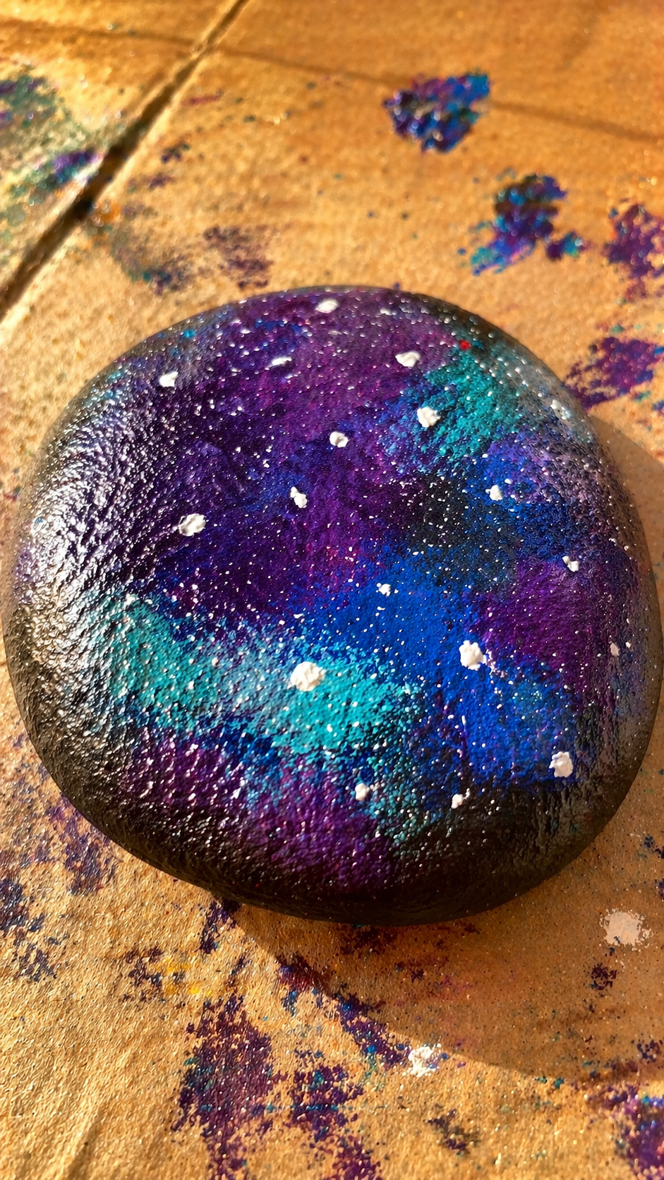creative painted rocks for kids galaxy design step by step