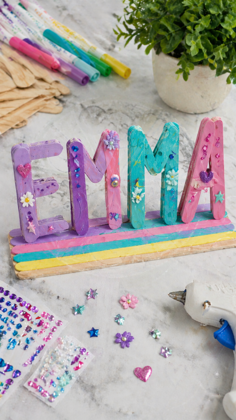 popsicle-stick-name-tower-craft