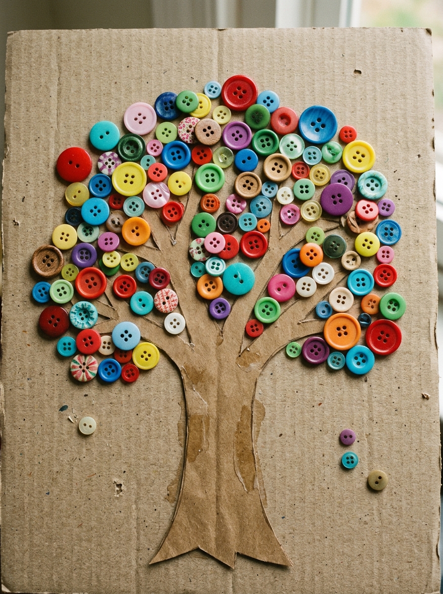 Button-Leaf-Memory-Tree-Fathers-Day-tree-craft-ideas