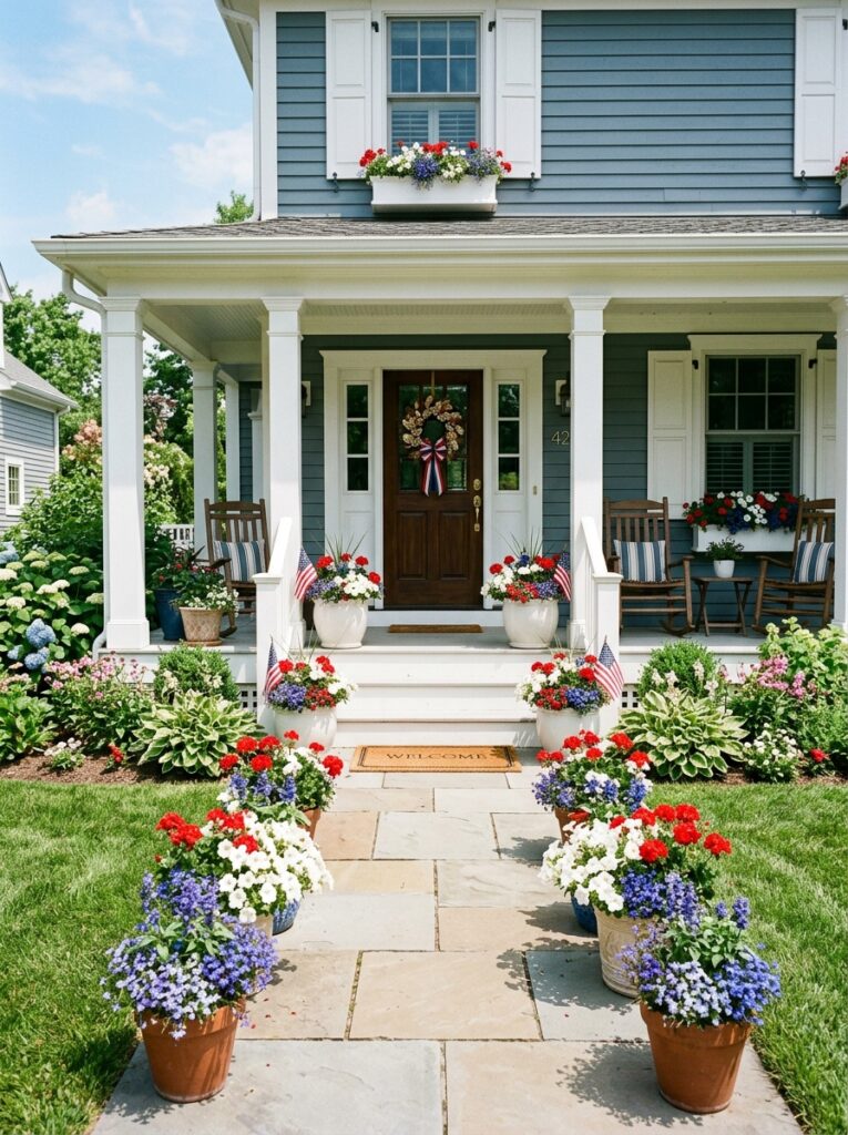 Coordinated-Planter-Pots-4th-of-july-front-door-DIY