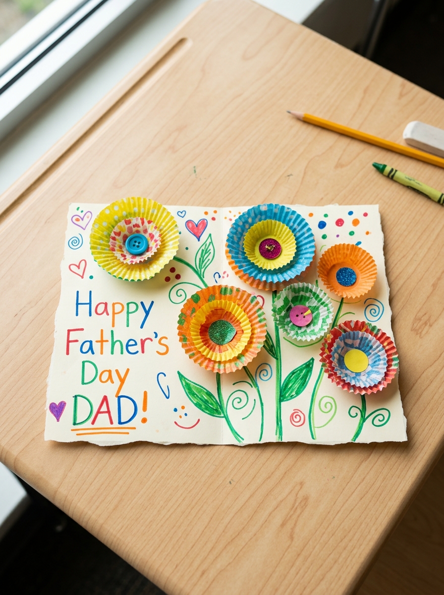 Cupcake-Liner-Flower-Card.