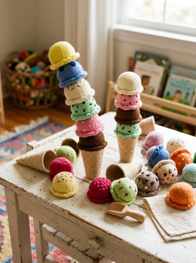 DIY-Felt-Ice-Cream-Stacking-ice-cream-art-projects-for-kidsGame-