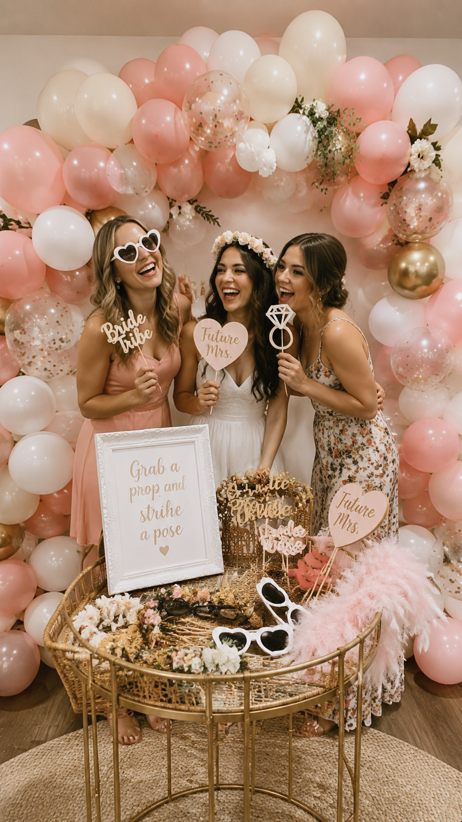 DIY Photo Booth Corner bridal shower decorations 
