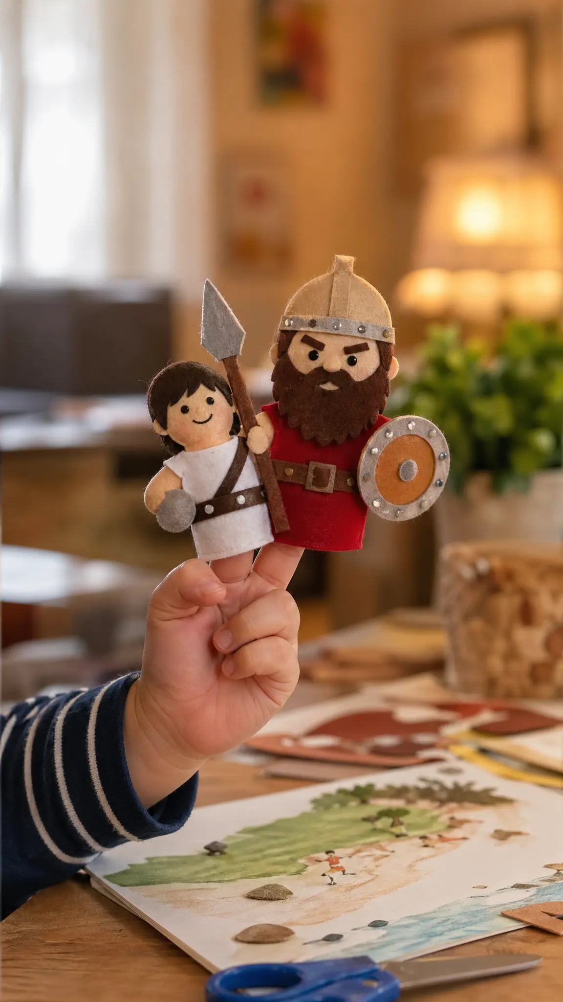David and Goliath Finger Puppets