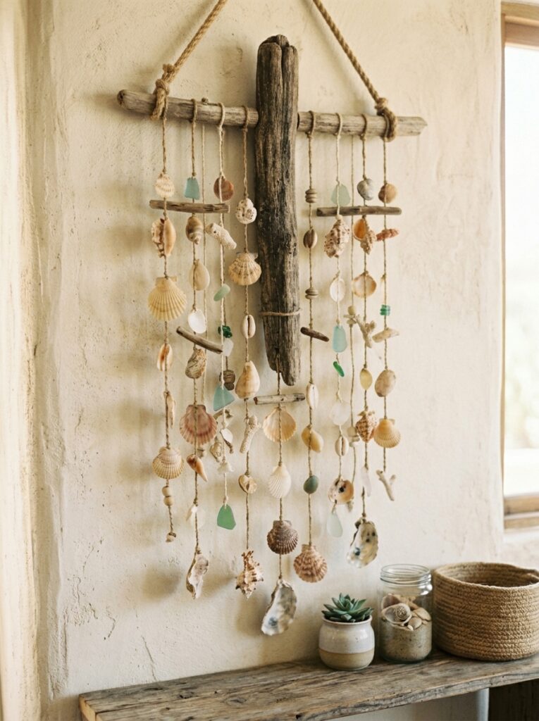 Driftwood-Shell-Wall-Hanging-seashell-crafts