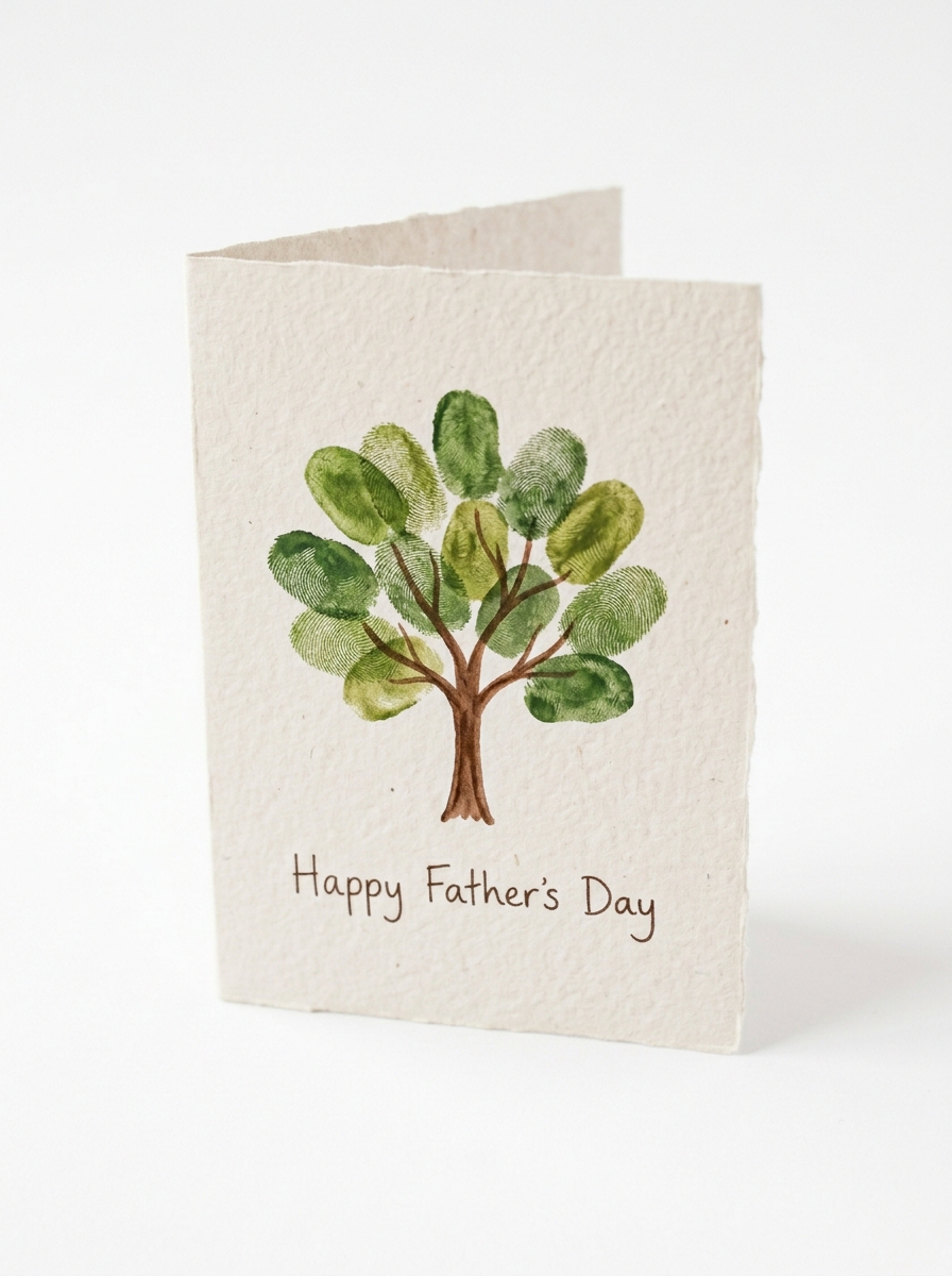 Fingerprint-Leaf-Tree-Card-Fathers-Day-tree-craft-ideas