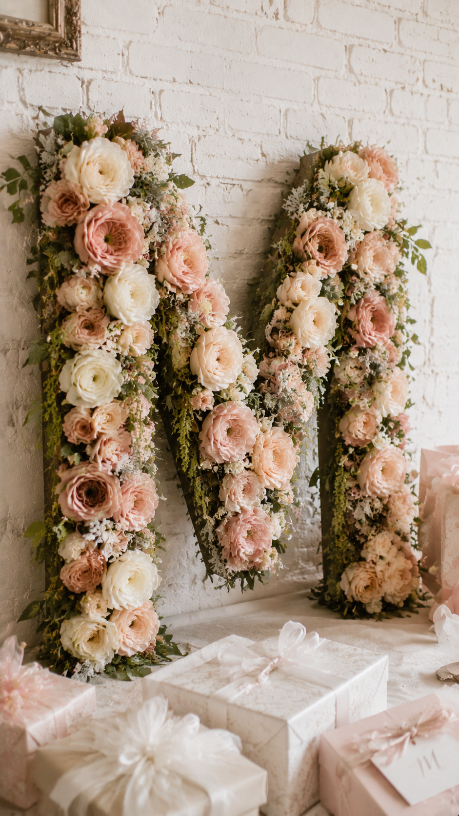 Floral Monogram Letter diy bridal shower decorations