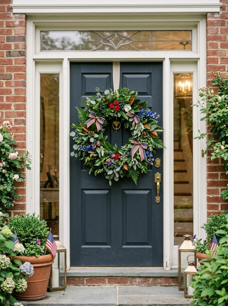 Floral-Patriotic-Wreath-with-Greenery