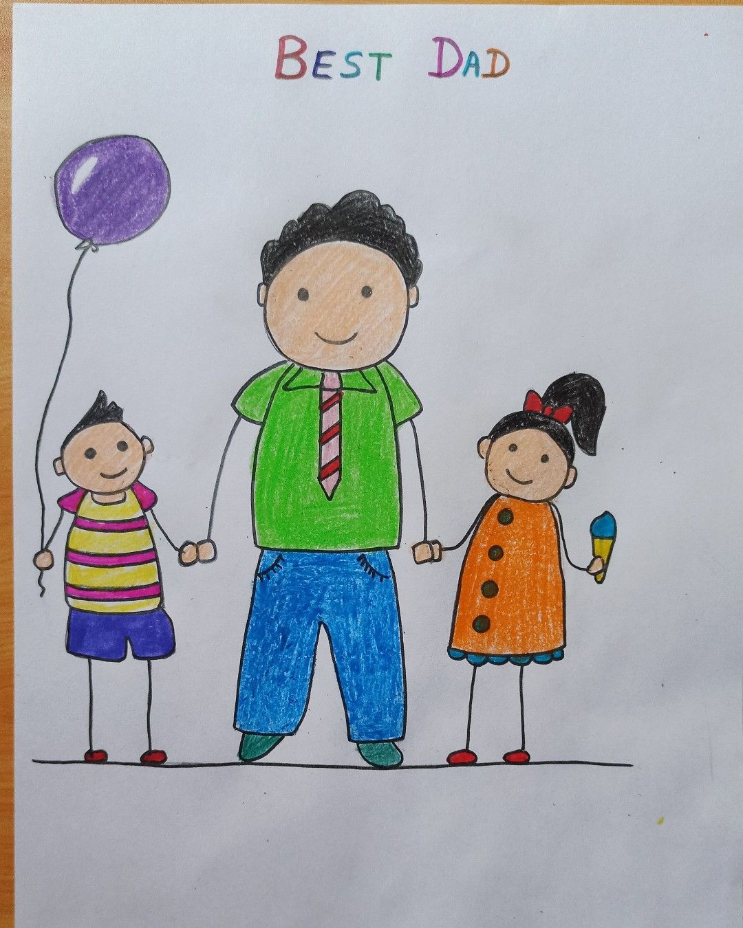 Framed-Childhood-Drawing-Recreation-inexpensive-fathers-day-gifts-from-daughter.