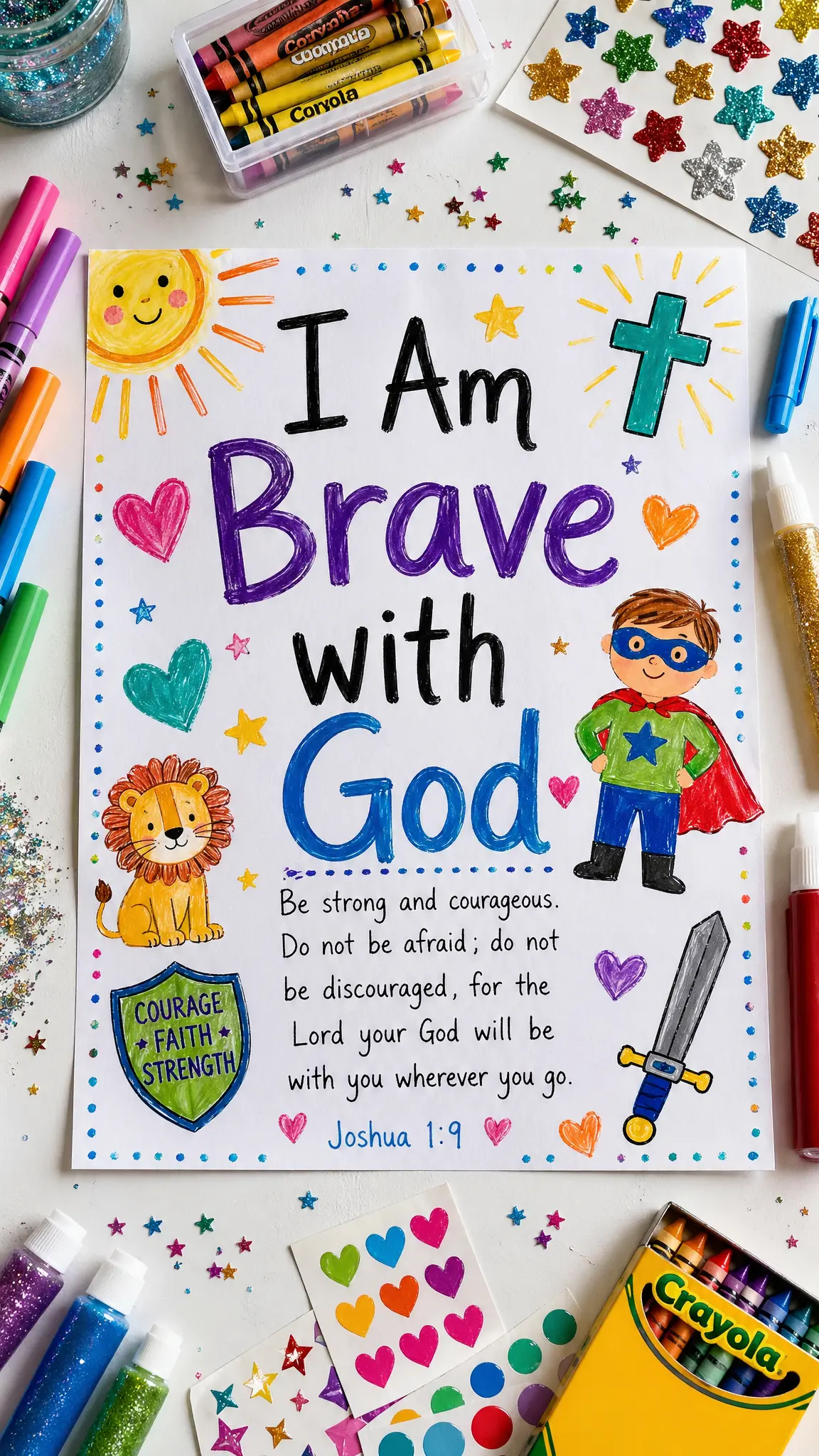 “I Am Brave with God” Poster Craft