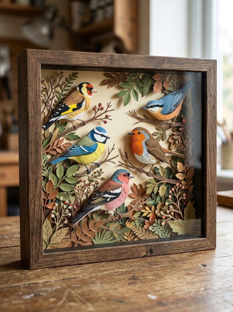Layered-Paper-Songbird-Frames