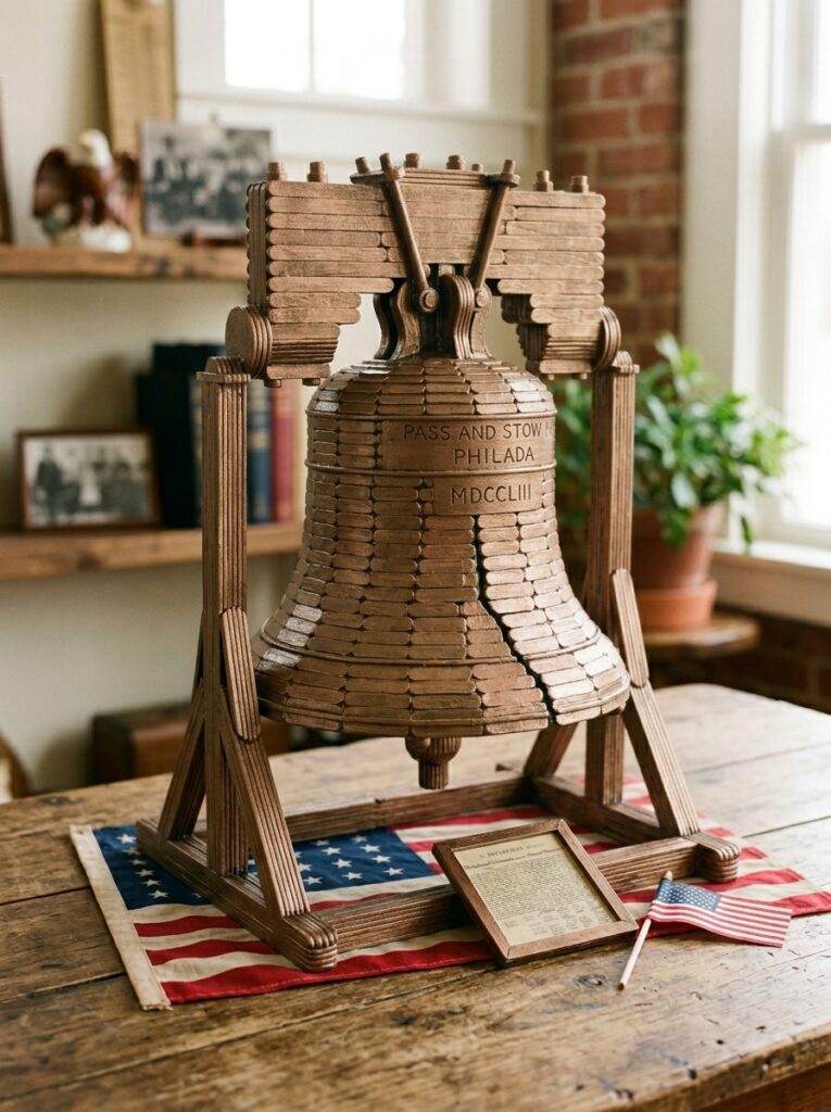 Liberty-Bell-Replica-Build-4th-of-july-popsicle-stick-crafts