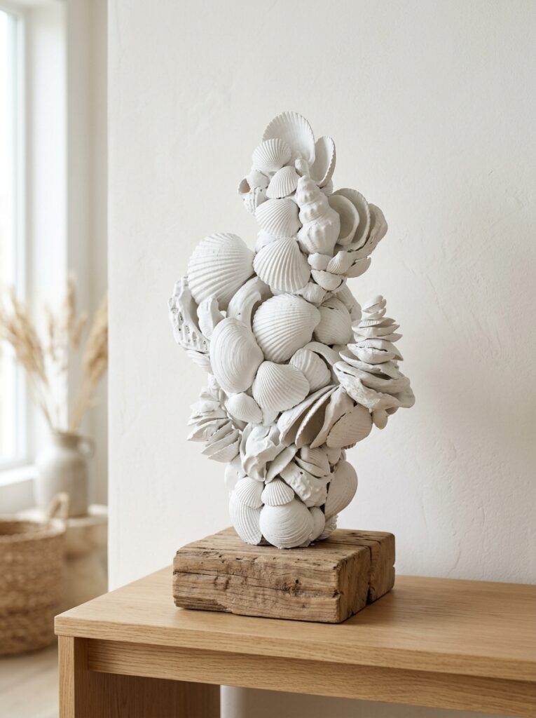 Modern-White-Shell-Sculpture-seashell-crafts