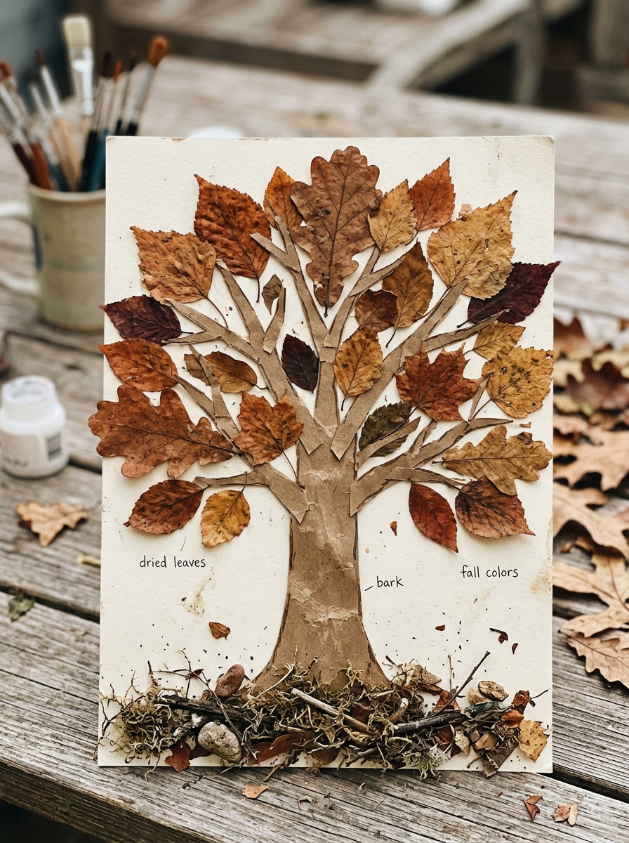 Nature-Walk-Leaf-Collage-Tree-Fathers-Day-tree-craft-ideas