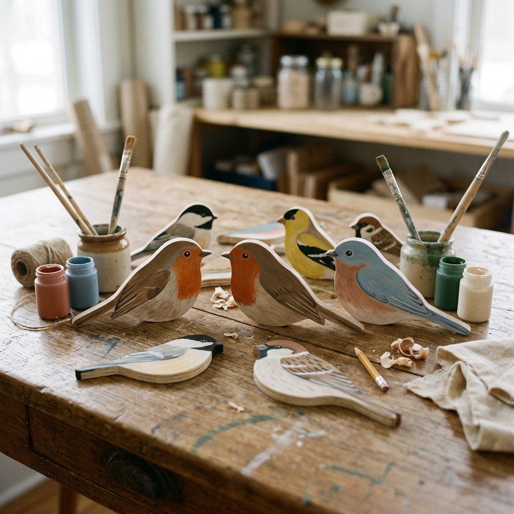 Painted-Wooden-Bird-Silhouettes