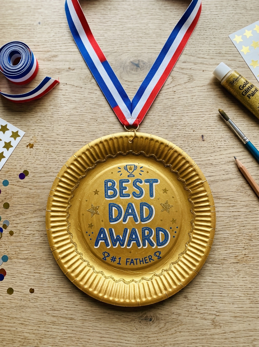 Paper-Plate-Medal-Best-Dad-Award