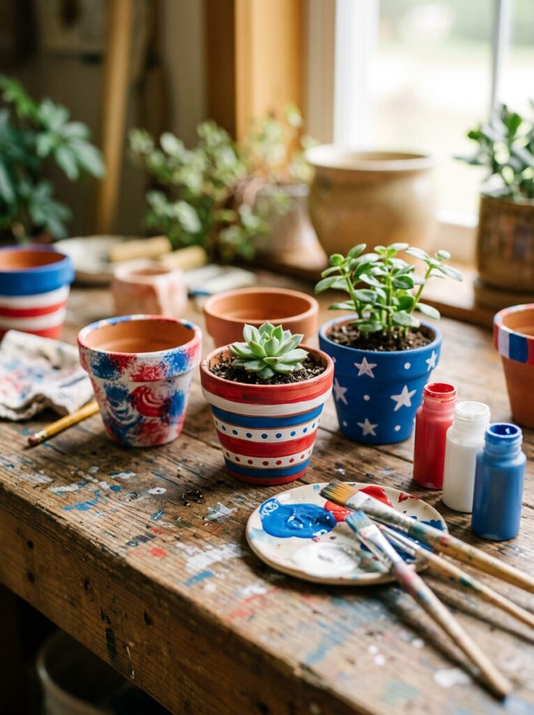 4th-of-July-crafts-for-seniors-Patriotic-Flower-Pot-Painting.