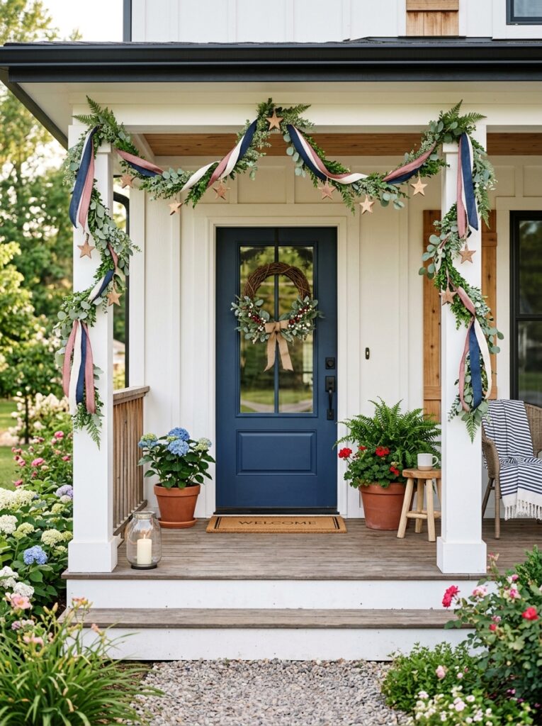 Patriotic_garlands_on_front_porch