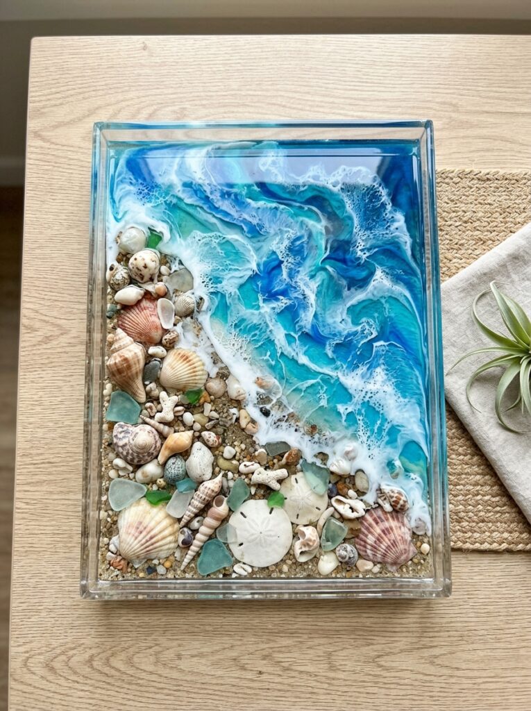 Resin-Wave-Tray-with-Embedded-Shell