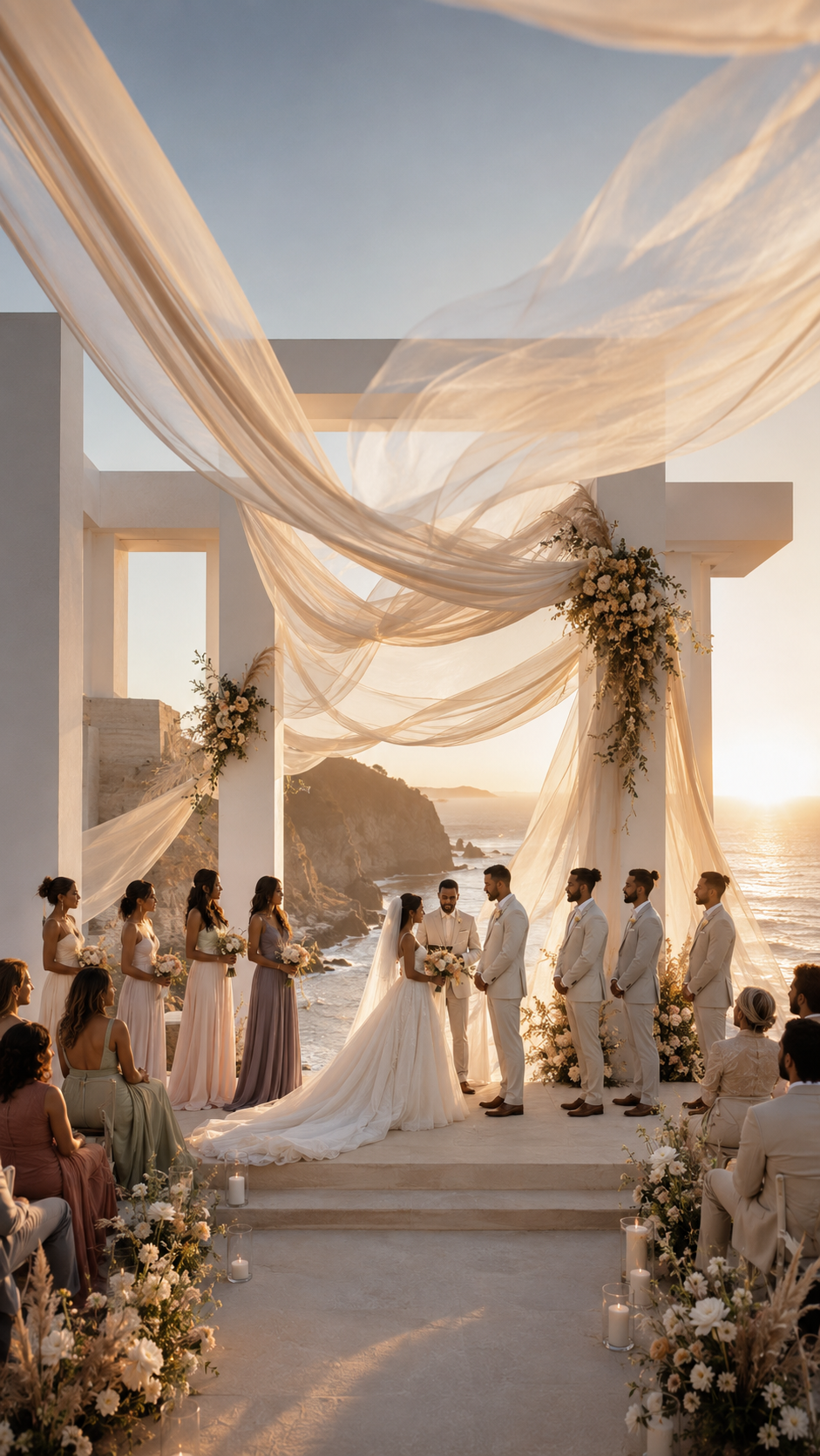 Sheer Draped Fabric for Soft Outdoor Movement