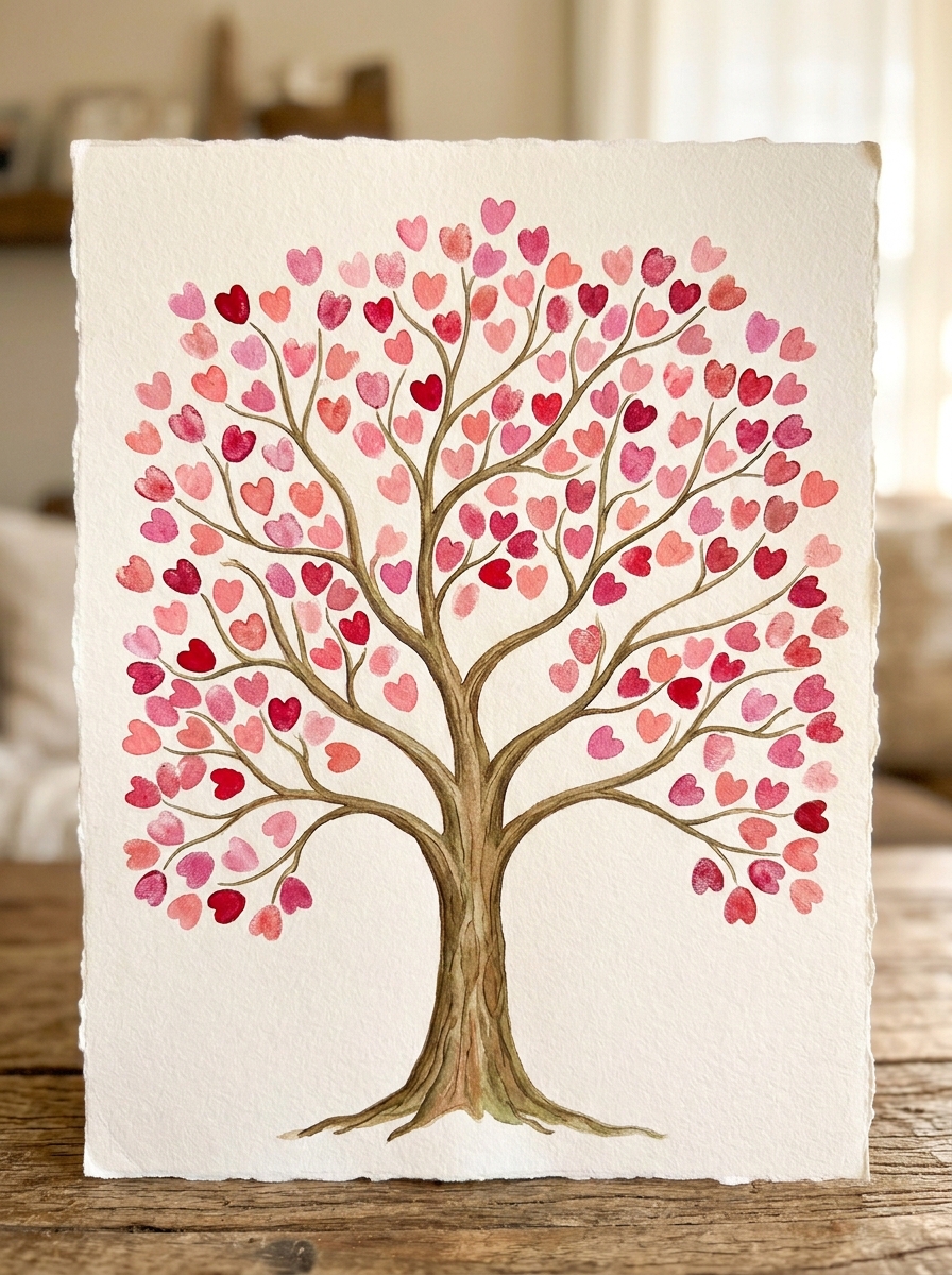 Thumbprint-Heart-Tree-Art-Fathers-Day-tree-craft-ideas