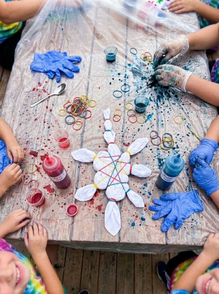 Tie-Dye-Bandana-Station-4th-of-July-Party-Favours