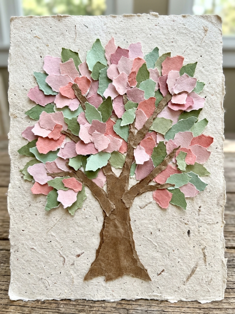 Torn-Paper-Spring-Blossom-Tree-Fathers-Day-tree-craft-ideas
