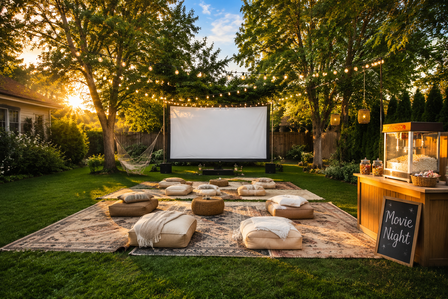 backyard-movie-night-setup-ideas-golden-hour