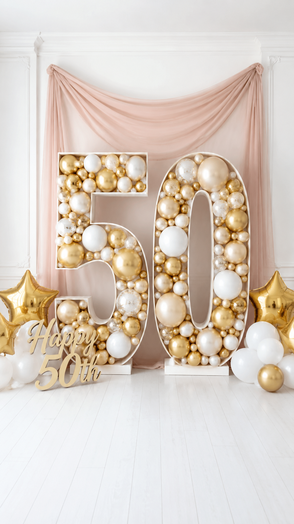 balloon-mosaic-number-50-gold-champagne-white-milestone-birthday-finished