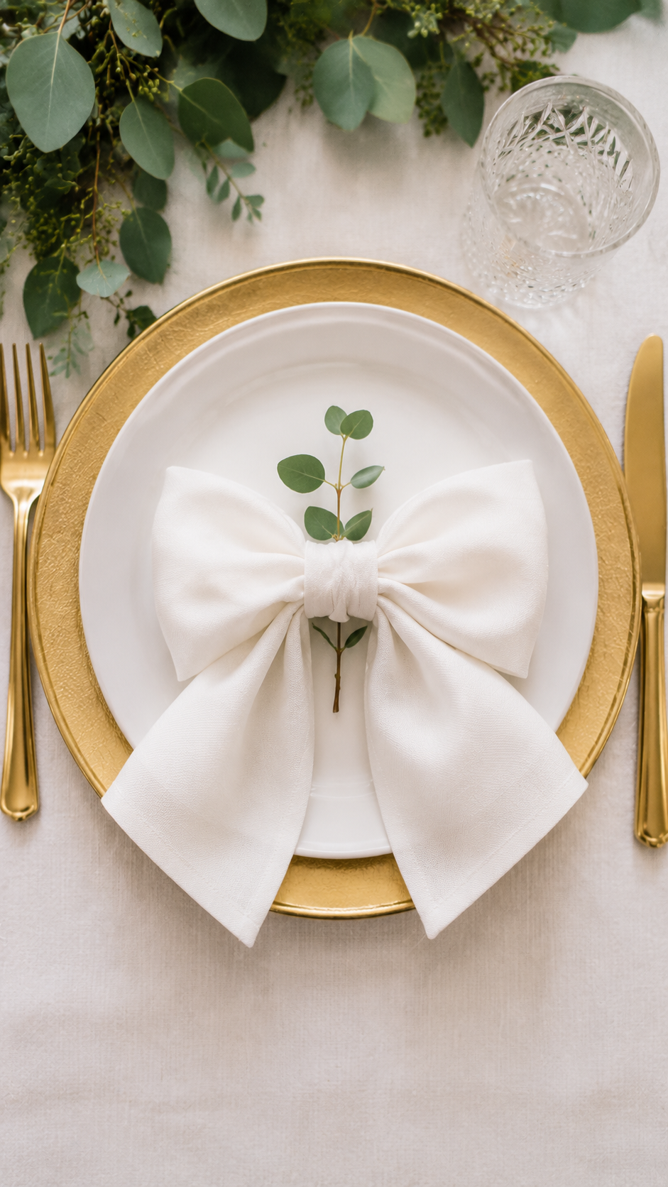 Bow Napkin Fold bridal shower decorations