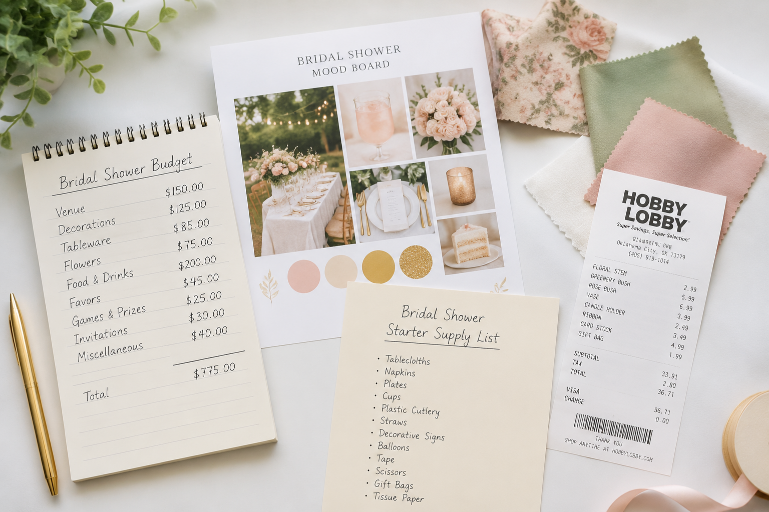 bridal-shower-theme-ideas-flat-lay-garden-pearls-boho-she-said-yes